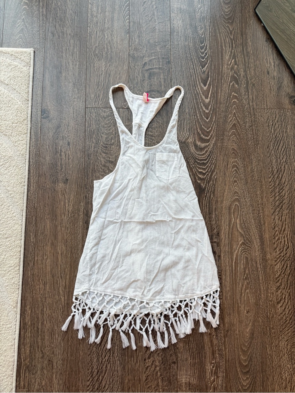 Victoria Secret White Crochet Fringe Racerback Tank